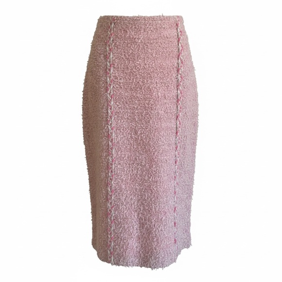 St. John Couture Dresses & Skirts - St. John Couture Pink Bouclé Knit Pencil Skirt | Wool Blend | Made in USA SZ 4